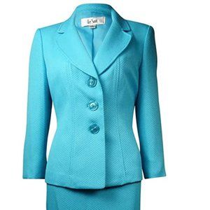 Le Suit Woman Teal Skirt Suit (2 piece) - Size 20W